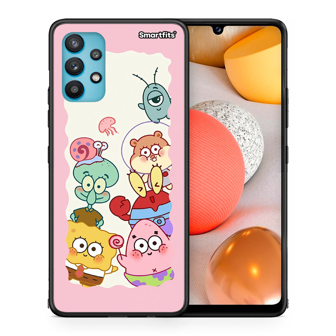 Θήκη Samsung Galaxy A32 5G  Cute Companion από τη Smartfits με σχέδιο στο πίσω μέρος και μαύρο περίβλημα | Samsung Galaxy A32 5G  Cute Companion case with colorful back and black bezels