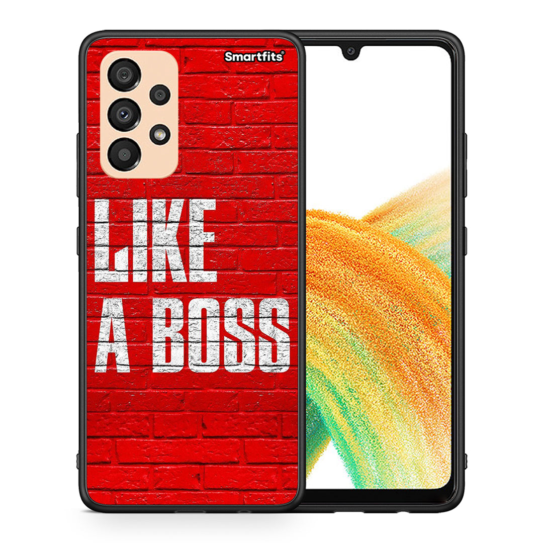 Θήκη Samsung A33 5G Like A Boss από τη Smartfits με σχέδιο στο πίσω μέρος και μαύρο περίβλημα | Samsung A33 5G Like A Boss case with colorful back and black bezels