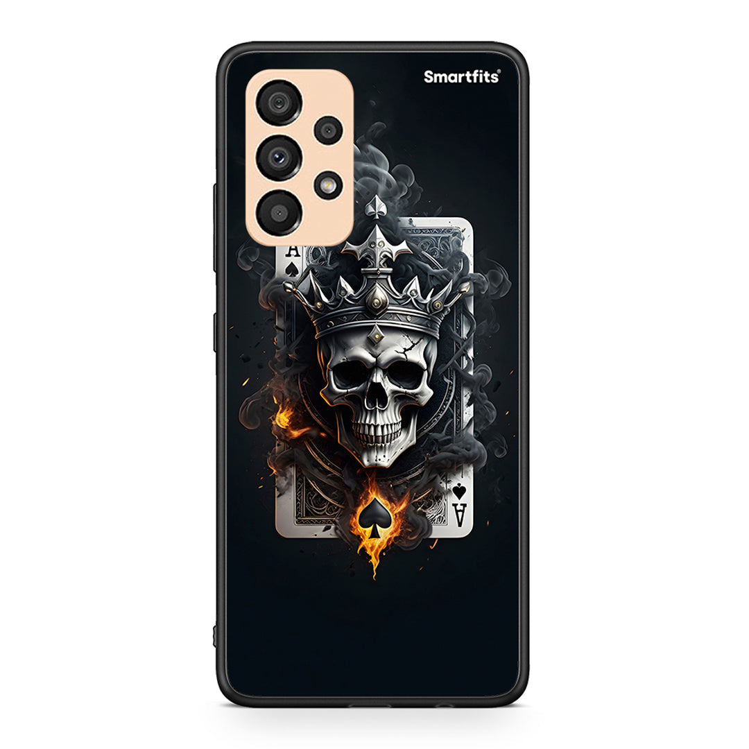 Samsung A33 5G Skull King Ace θήκη από τη Smartfits με σχέδιο στο πίσω μέρος και μαύρο περίβλημα | Smartphone case with colorful back and black bezels by Smartfits