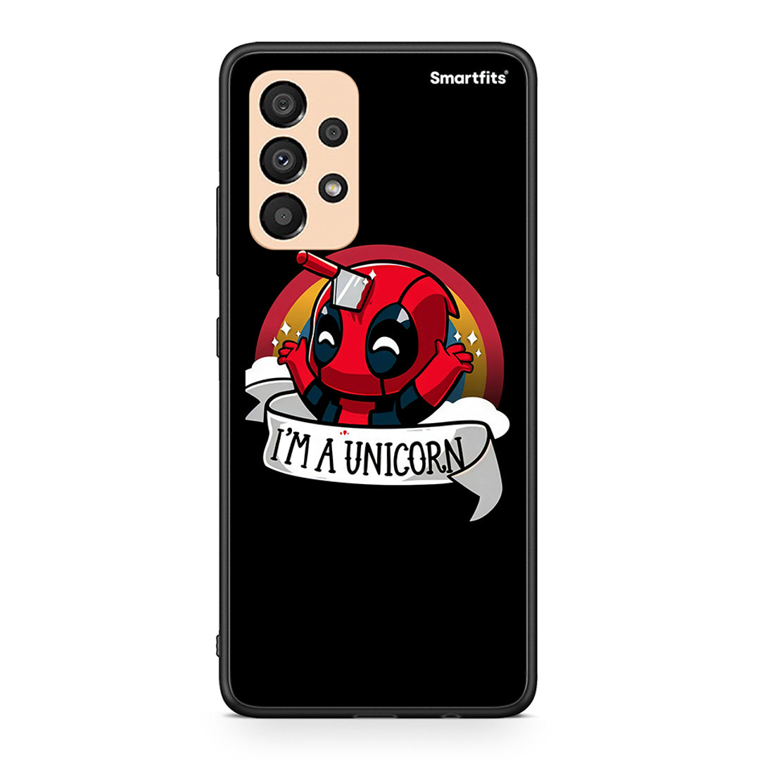 Samsung A33 5G Unicorn Deadpool θήκη από τη Smartfits με σχέδιο στο πίσω μέρος και μαύρο περίβλημα | Smartphone case with colorful back and black bezels by Smartfits