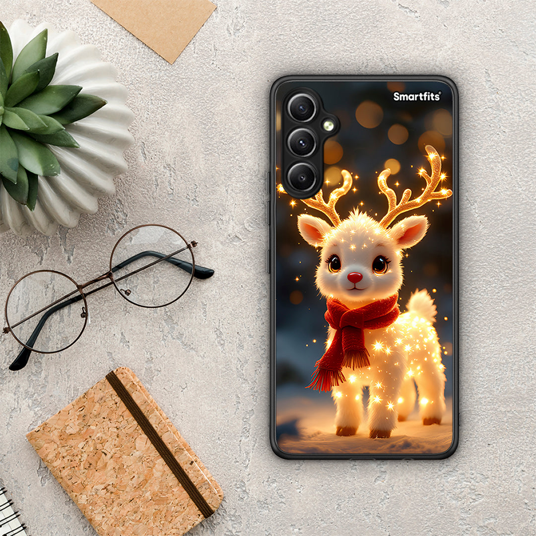 Θήκη Samsung Galaxy A34 Christmas Cutie από τη Smartfits με σχέδιο στο πίσω μέρος και μαύρο περίβλημα | Samsung Galaxy A34 Christmas Cutie Case with Colorful Back and Black Bezels