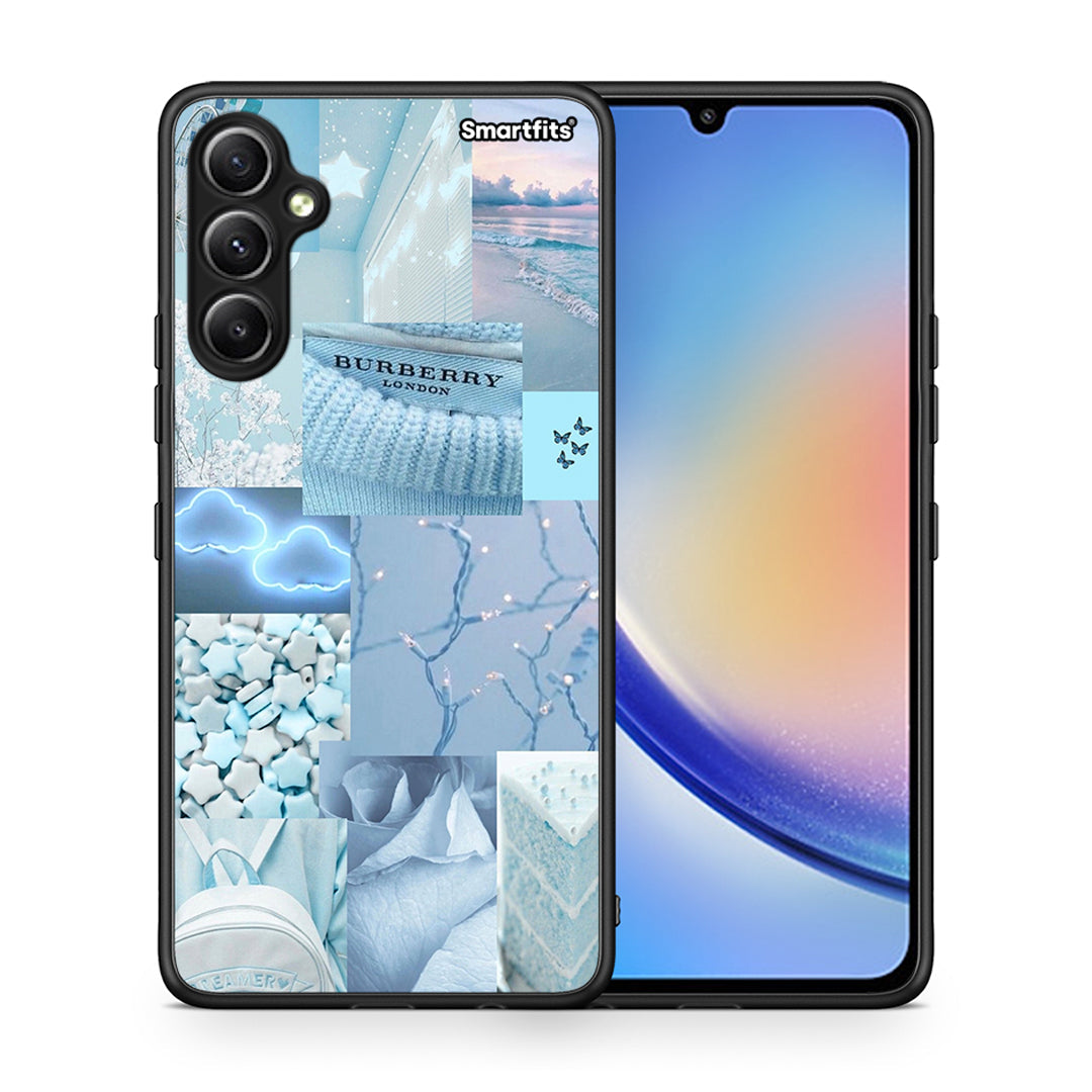 Θήκη Samsung Galaxy A34 Ciel Aesthetic Collage από τη Smartfits με σχέδιο στο πίσω μέρος και μαύρο περίβλημα | Samsung Galaxy A34 Ciel Aesthetic Collage Case with Colorful Back and Black Bezels