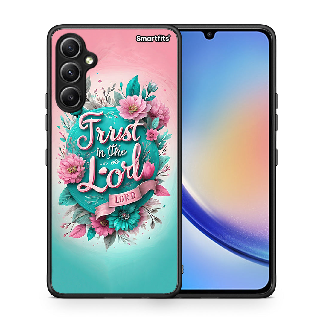 Θήκη Samsung Galaxy A34 Lord Trust από τη Smartfits με σχέδιο στο πίσω μέρος και μαύρο περίβλημα | Samsung Galaxy A34 Lord Trust Case with Colorful Back and Black Bezels