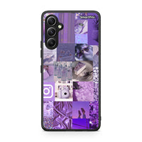 Thumbnail for Θήκη Samsung Galaxy A34 Purple Aesthetic Collage από τη Smartfits με σχέδιο στο πίσω μέρος και μαύρο περίβλημα | Samsung Galaxy A34 Purple Aesthetic Collage Case with Colorful Back and Black Bezels