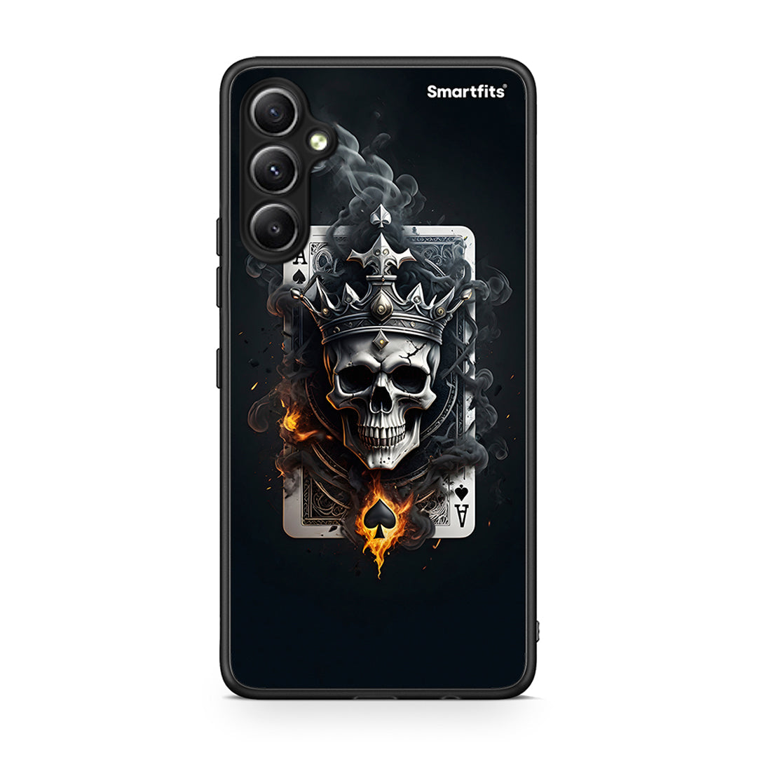 Θήκη Samsung Galaxy A34 Skull King Ace από τη Smartfits με σχέδιο στο πίσω μέρος και μαύρο περίβλημα | Samsung Galaxy A34 Skull King Ace Case with Colorful Back and Black Bezels