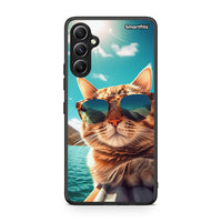 Thumbnail for Θήκη Samsung Galaxy A34 Summer Cat από τη Smartfits με σχέδιο στο πίσω μέρος και μαύρο περίβλημα | Samsung Galaxy A34 Summer Cat Case with Colorful Back and Black Bezels