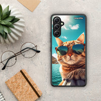 Thumbnail for Θήκη Samsung Galaxy A34 Summer Cat από τη Smartfits με σχέδιο στο πίσω μέρος και μαύρο περίβλημα | Samsung Galaxy A34 Summer Cat Case with Colorful Back and Black Bezels