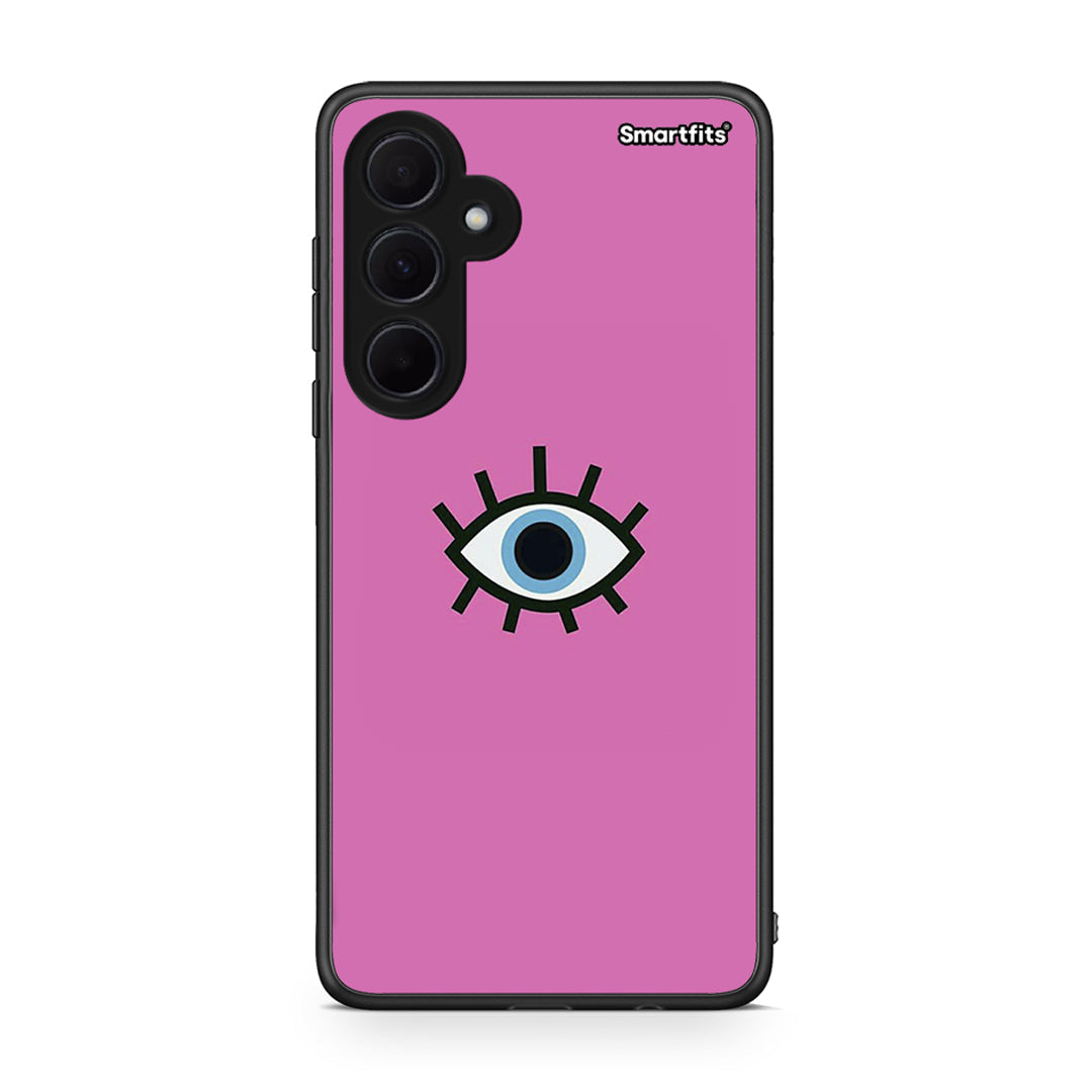 Samsung Galaxy A35 Blue Eye Pink θήκη από τη Smartfits με σχέδιο στο πίσω μέρος και μαύρο περίβλημα | Smartphone case with colorful back and black bezels by Smartfits