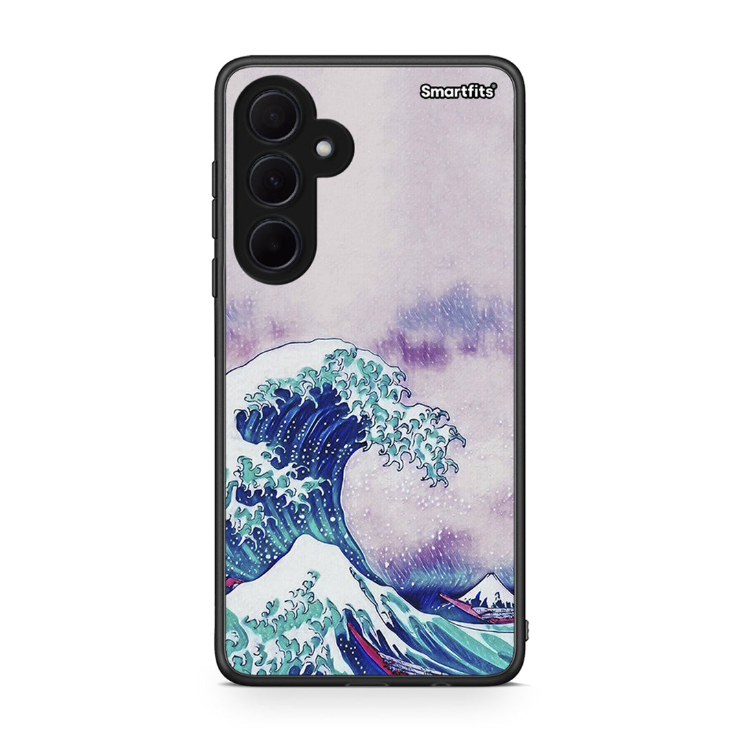 Samsung Galaxy A35 Blue Waves θήκη από τη Smartfits με σχέδιο στο πίσω μέρος και μαύρο περίβλημα | Smartphone case with colorful back and black bezels by Smartfits