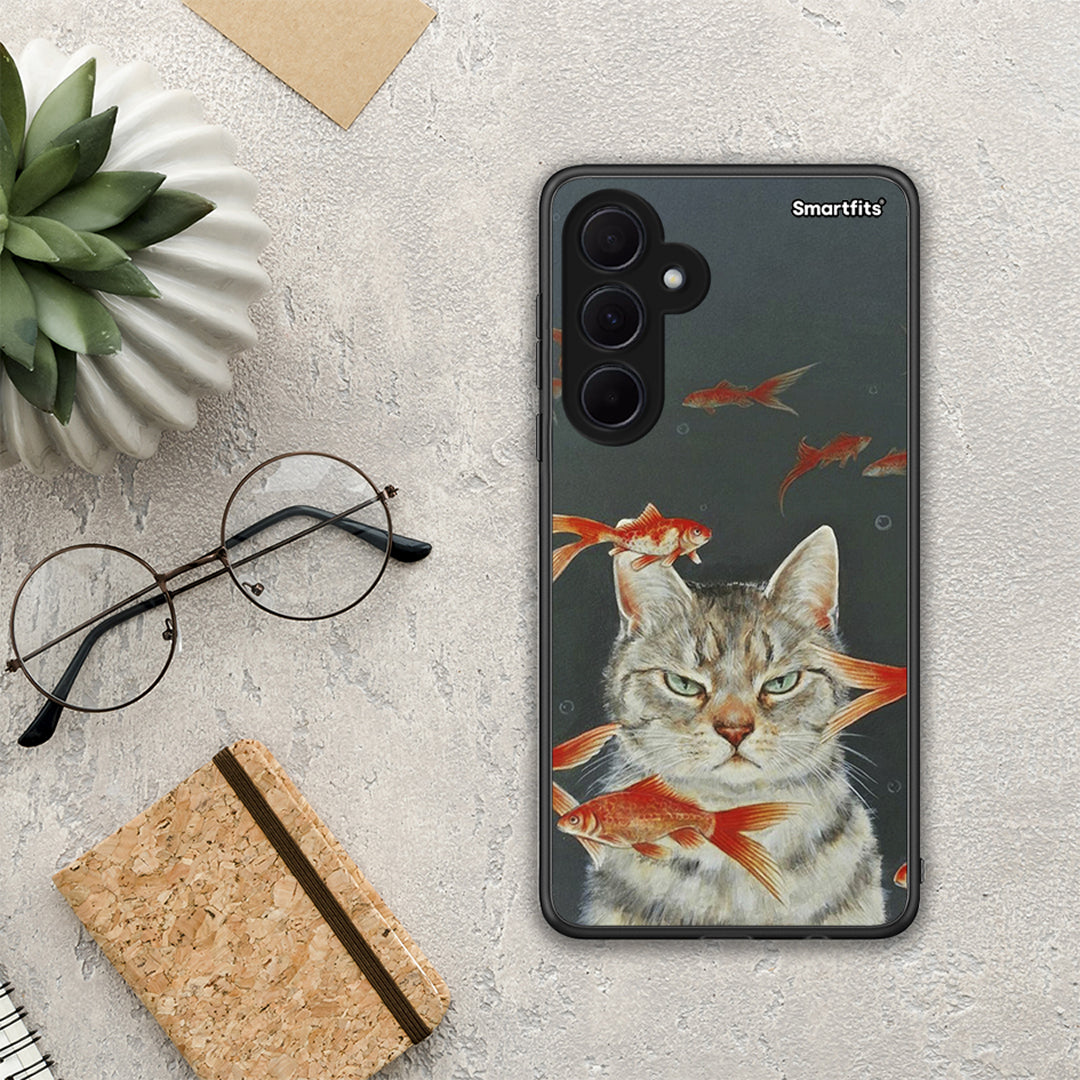 Cat Goldfish - Samsung Galaxy A35 case