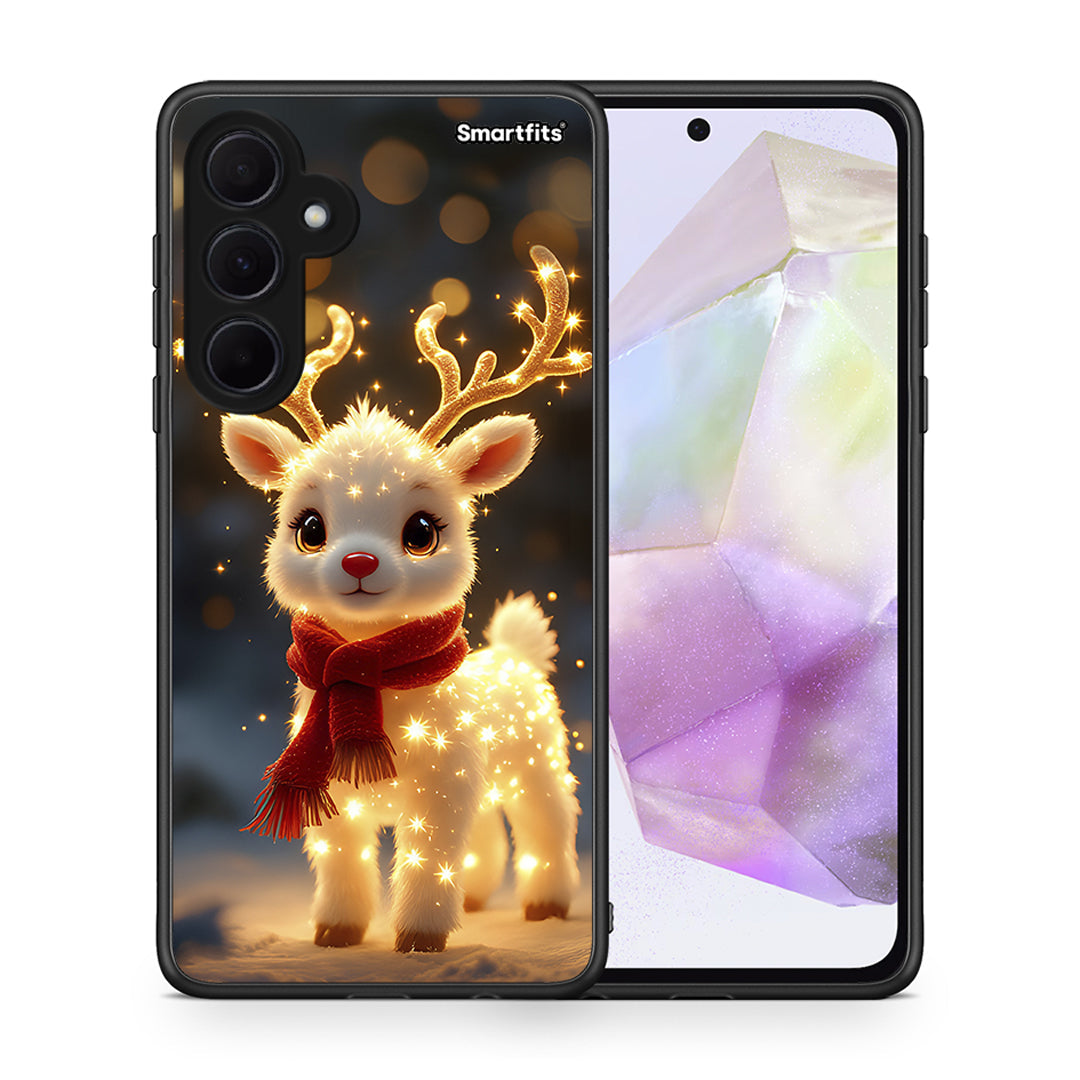 Θήκη Samsung Galaxy A35 Christmas Cutie από τη Smartfits με σχέδιο στο πίσω μέρος και μαύρο περίβλημα | Samsung Galaxy A35 Christmas Cutie case with colorful back and black bezels