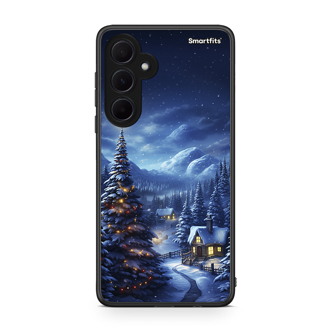 Samsung Galaxy A35 Christmas Scenery θήκη από τη Smartfits με σχέδιο στο πίσω μέρος και μαύρο περίβλημα | Smartphone case with colorful back and black bezels by Smartfits