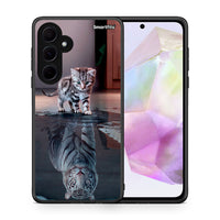 Thumbnail for Θήκη Samsung Galaxy A35 Tiger Cute από τη Smartfits με σχέδιο στο πίσω μέρος και μαύρο περίβλημα | Samsung Galaxy A35 Tiger Cute case with colorful back and black bezels