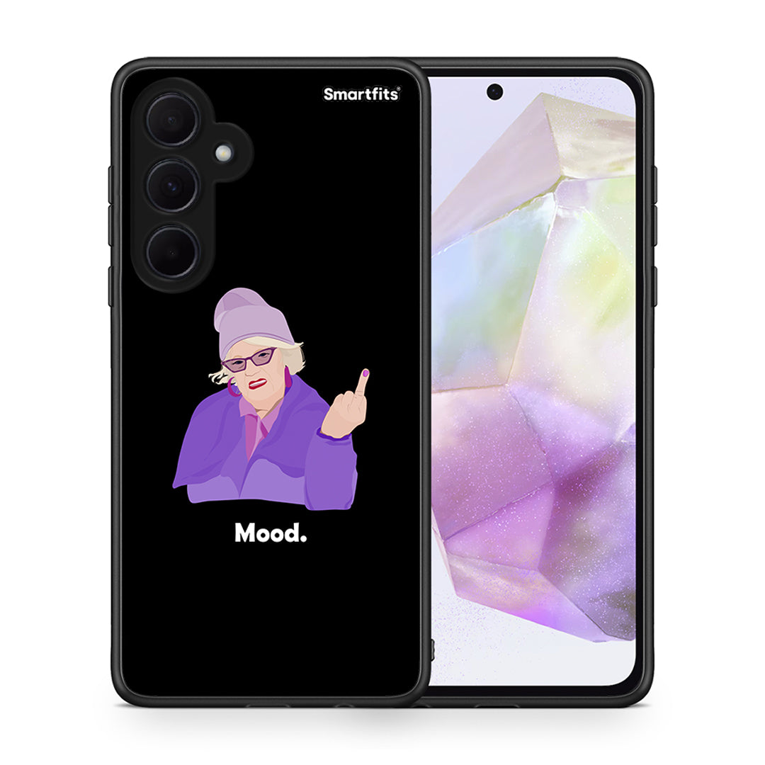 Θήκη Samsung Galaxy A35 Grandma Mood Black από τη Smartfits με σχέδιο στο πίσω μέρος και μαύρο περίβλημα | Samsung Galaxy A35 Grandma Mood Black case with colorful back and black bezels