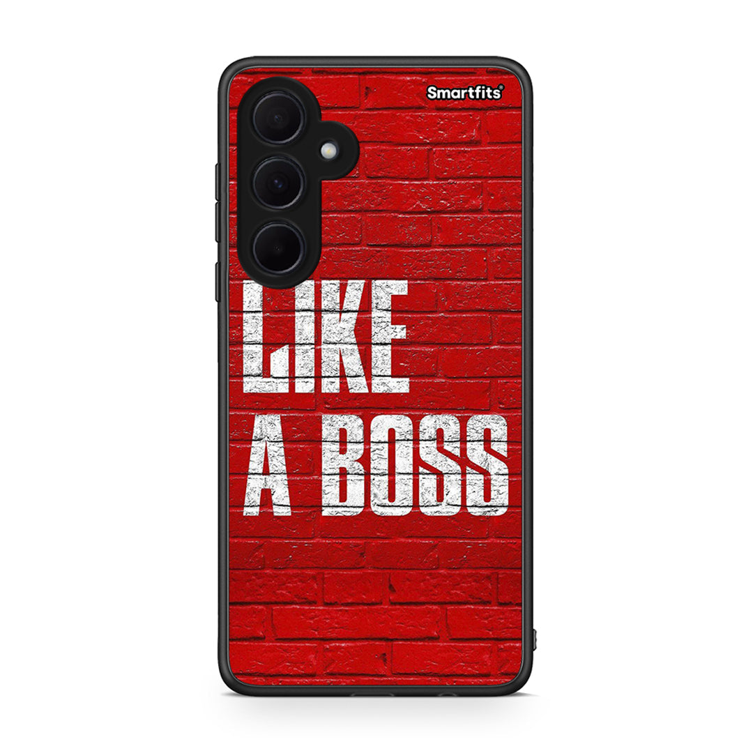 Samsung Galaxy A35 Like A Boss θήκη από τη Smartfits με σχέδιο στο πίσω μέρος και μαύρο περίβλημα | Smartphone case with colorful back and black bezels by Smartfits