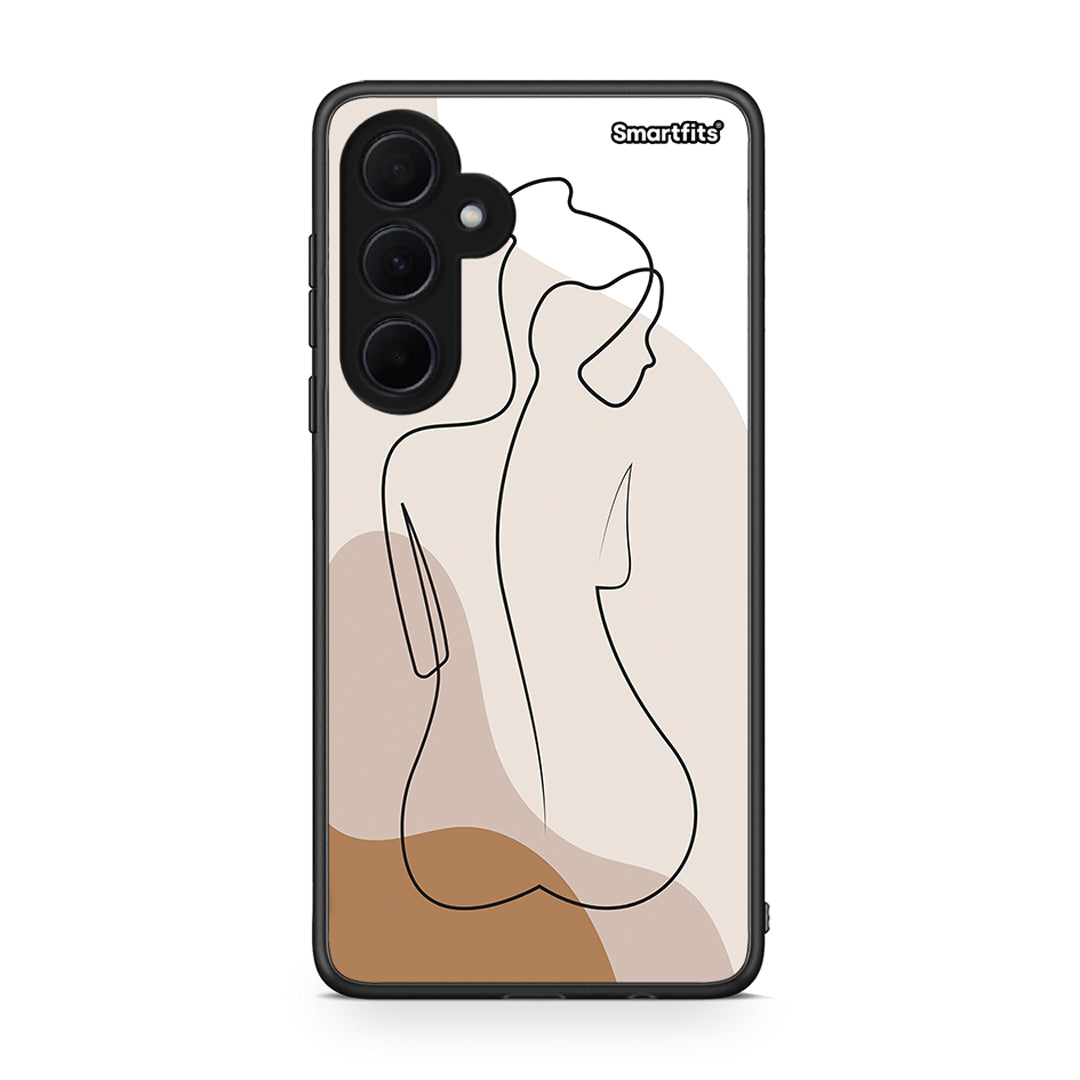 Samsung Galaxy A35 LineArt Woman θήκη από τη Smartfits με σχέδιο στο πίσω μέρος και μαύρο περίβλημα | Smartphone case with colorful back and black bezels by Smartfits