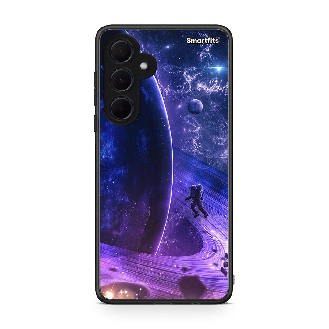 Samsung Galaxy A35 Lost Astronaut θήκη από τη Smartfits με σχέδιο στο πίσω μέρος και μαύρο περίβλημα | Smartphone case with colorful back and black bezels by Smartfits