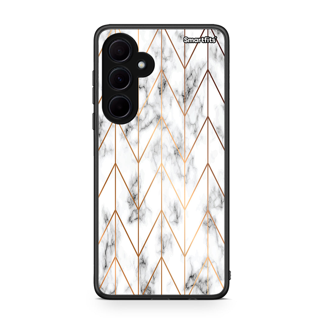 44 - Samsung Galaxy A35 Gold Geometric Marble case, cover, bumper