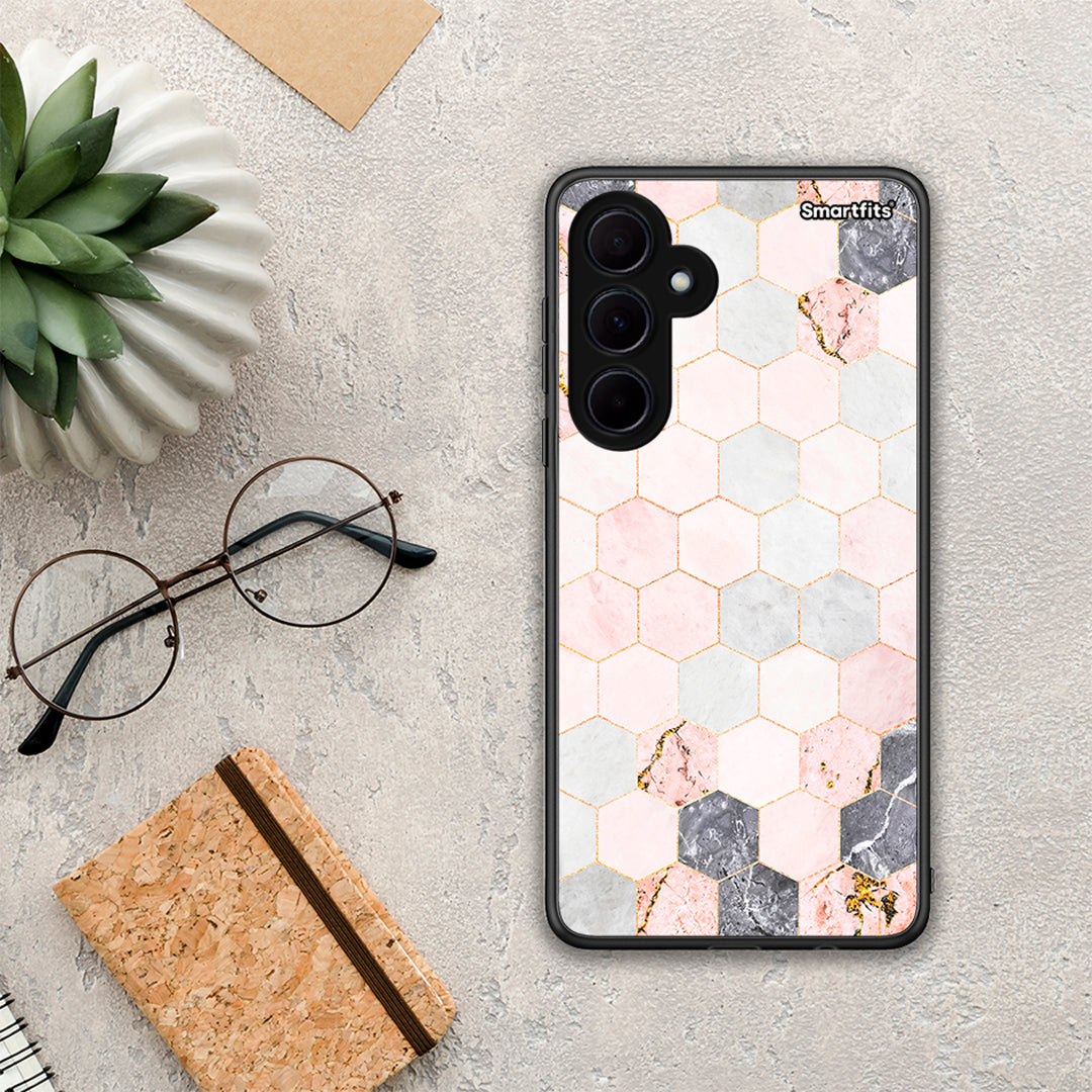 Marble Hexagon Pink - Samsung Galaxy A35 case