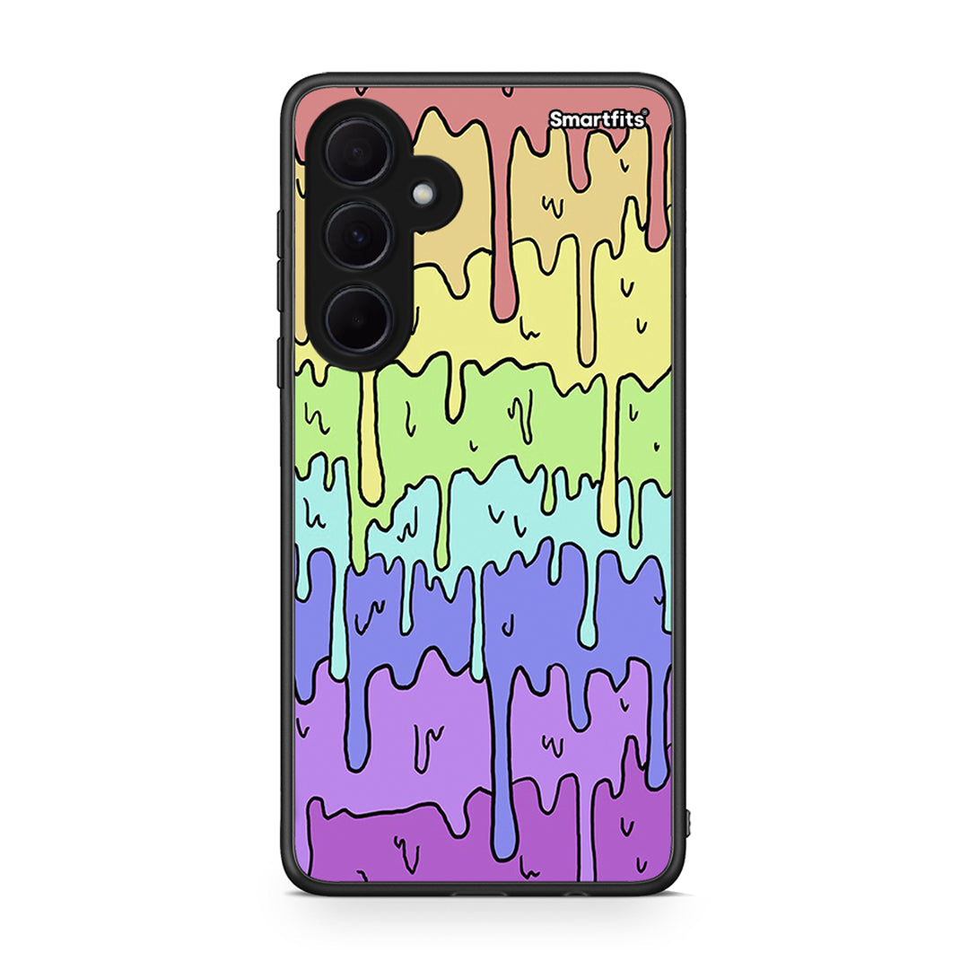 Samsung Galaxy A35 Melting Rainbow θήκη από τη Smartfits με σχέδιο στο πίσω μέρος και μαύρο περίβλημα | Smartphone case with colorful back and black bezels by Smartfits