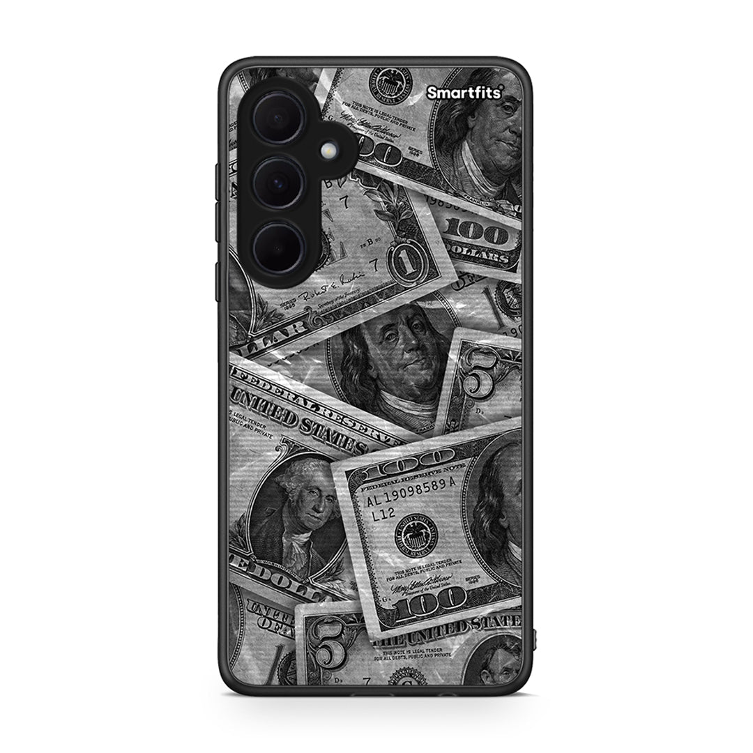 Samsung Galaxy A35 Money Dollars θήκη από τη Smartfits με σχέδιο στο πίσω μέρος και μαύρο περίβλημα | Smartphone case with colorful back and black bezels by Smartfits