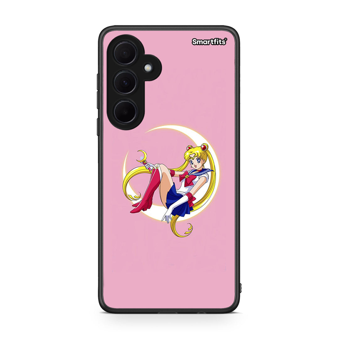 Samsung Galaxy A35 Moon Girl θήκη από τη Smartfits με σχέδιο στο πίσω μέρος και μαύρο περίβλημα | Smartphone case with colorful back and black bezels by Smartfits