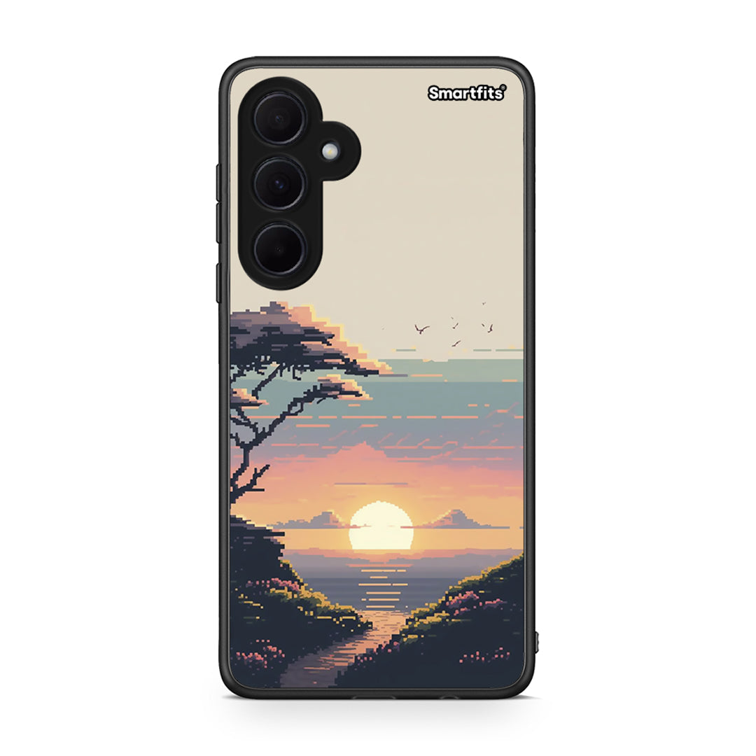 Samsung Galaxy A35 Pixel Sunset Θήκη από τη Smartfits με σχέδιο στο πίσω μέρος και μαύρο περίβλημα | Smartphone case with colorful back and black bezels by Smartfits