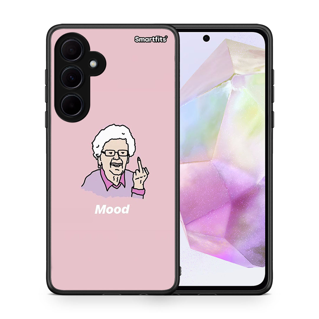 Θήκη Samsung Galaxy A35 Mood PopArt από τη Smartfits με σχέδιο στο πίσω μέρος και μαύρο περίβλημα | Samsung Galaxy A35 Mood PopArt case with colorful back and black bezels