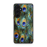 Thumbnail for Samsung Galaxy A35 Real Peacock Feathers θήκη από τη Smartfits με σχέδιο στο πίσω μέρος και μαύρο περίβλημα | Smartphone case with colorful back and black bezels by Smartfits