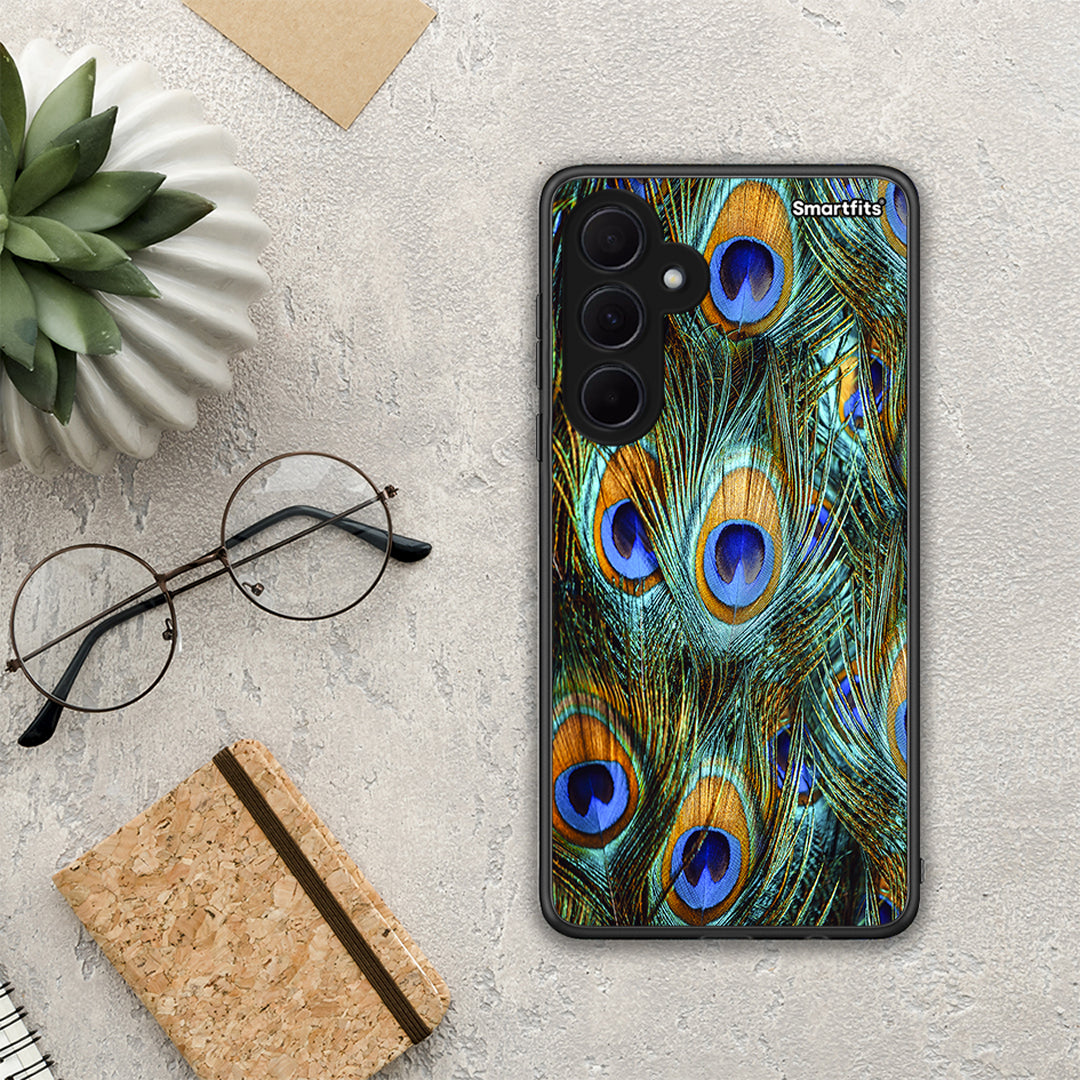 Real Peacock Feathers - Samsung Galaxy A35 case