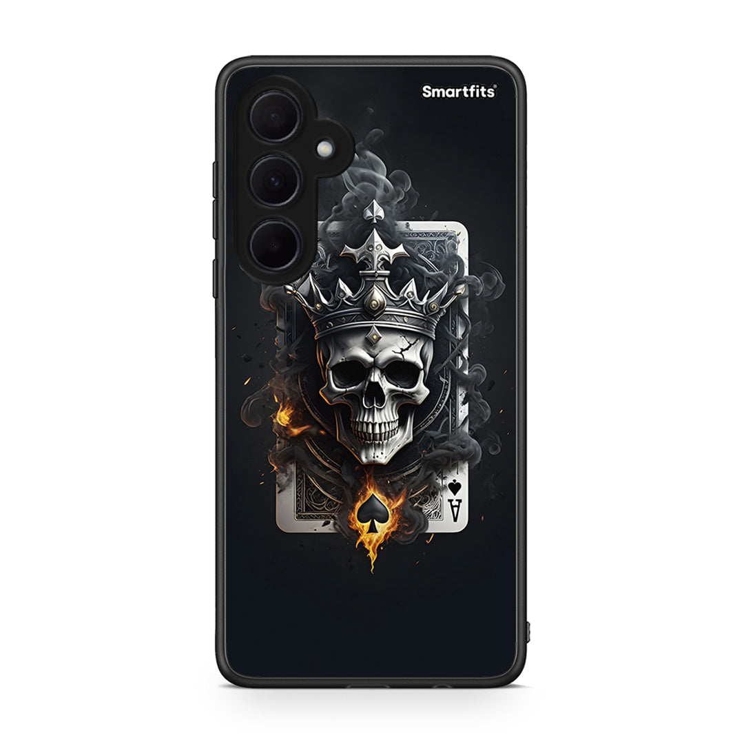 Samsung Galaxy A35 Skull King Ace θήκη από τη Smartfits με σχέδιο στο πίσω μέρος και μαύρο περίβλημα | Smartphone case with colorful back and black bezels by Smartfits