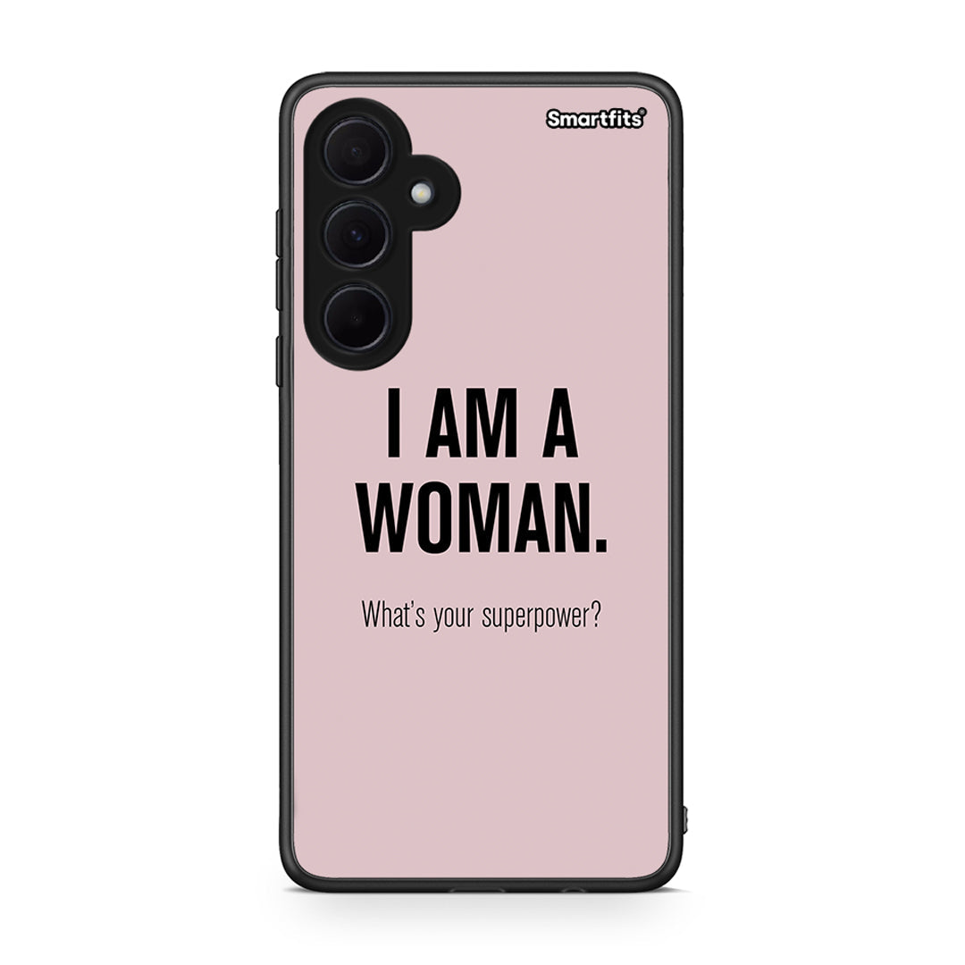 Samsung Galaxy A35 Superpower Woman θήκη από τη Smartfits με σχέδιο στο πίσω μέρος και μαύρο περίβλημα | Smartphone case with colorful back and black bezels by Smartfits