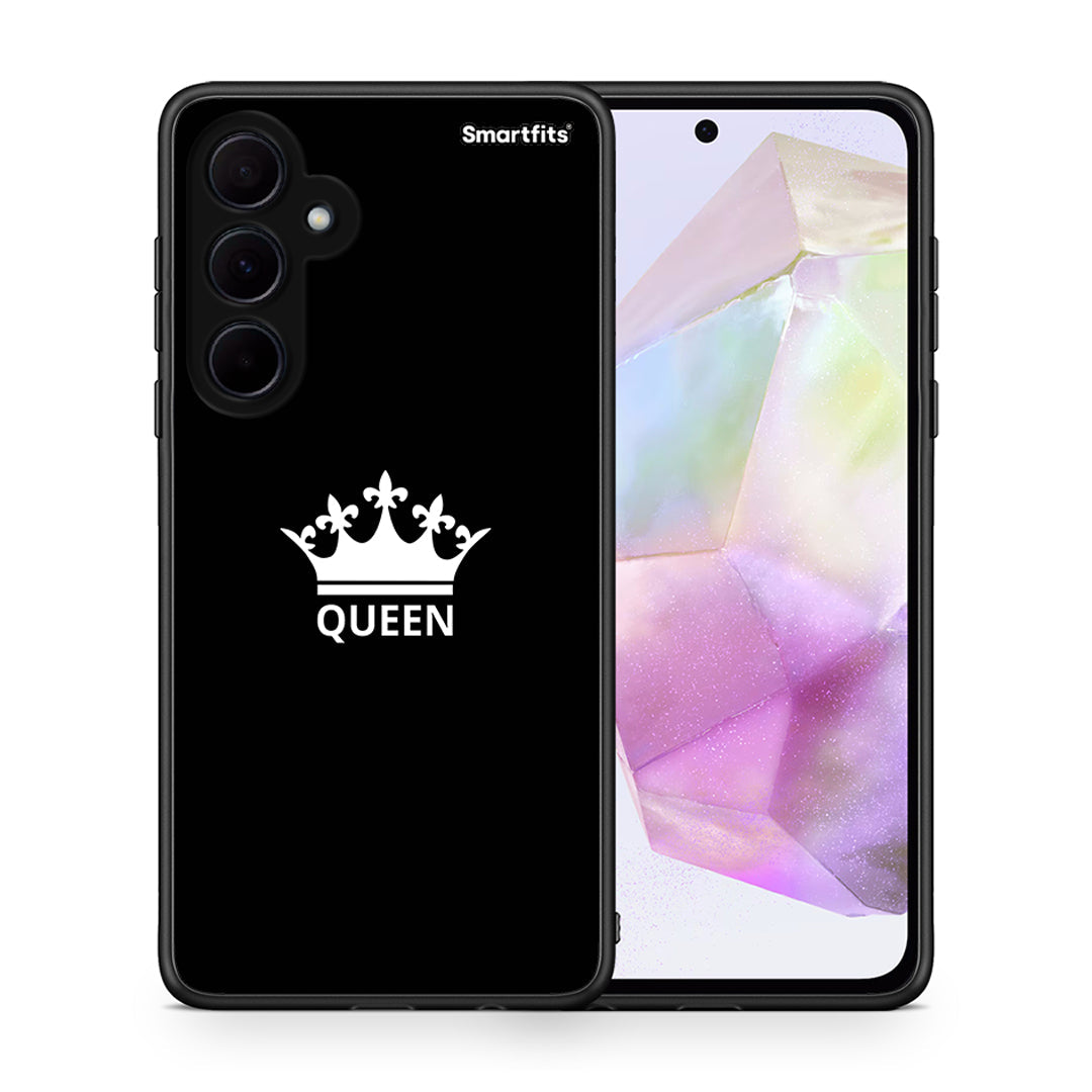 Θήκη Samsung Galaxy A35 Queen Valentine από τη Smartfits με σχέδιο στο πίσω μέρος και μαύρο περίβλημα | Samsung Galaxy A35 Queen Valentine case with colorful back and black bezels