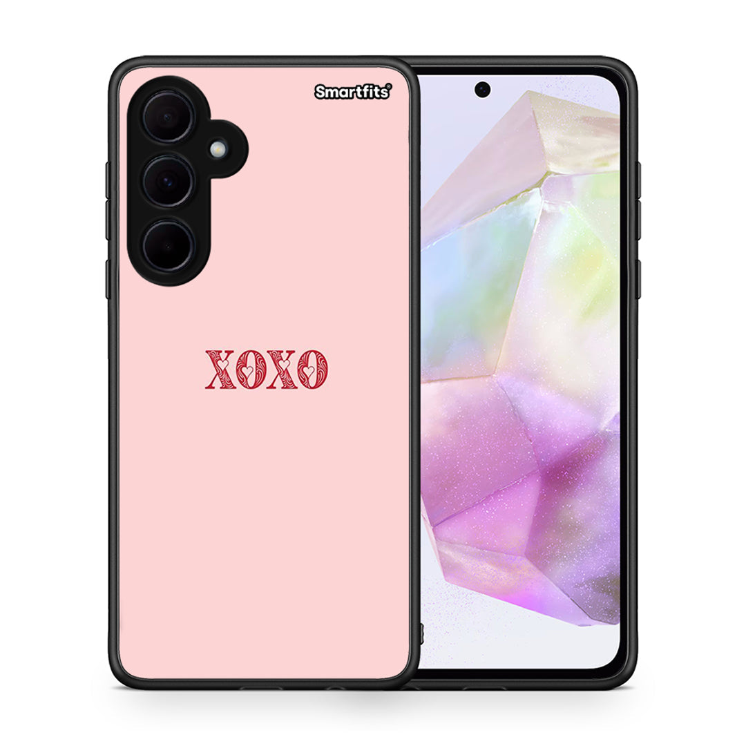 Θήκη Samsung Galaxy A35 XOXO Love από τη Smartfits με σχέδιο στο πίσω μέρος και μαύρο περίβλημα | Samsung Galaxy A35 XOXO Love case with colorful back and black bezels