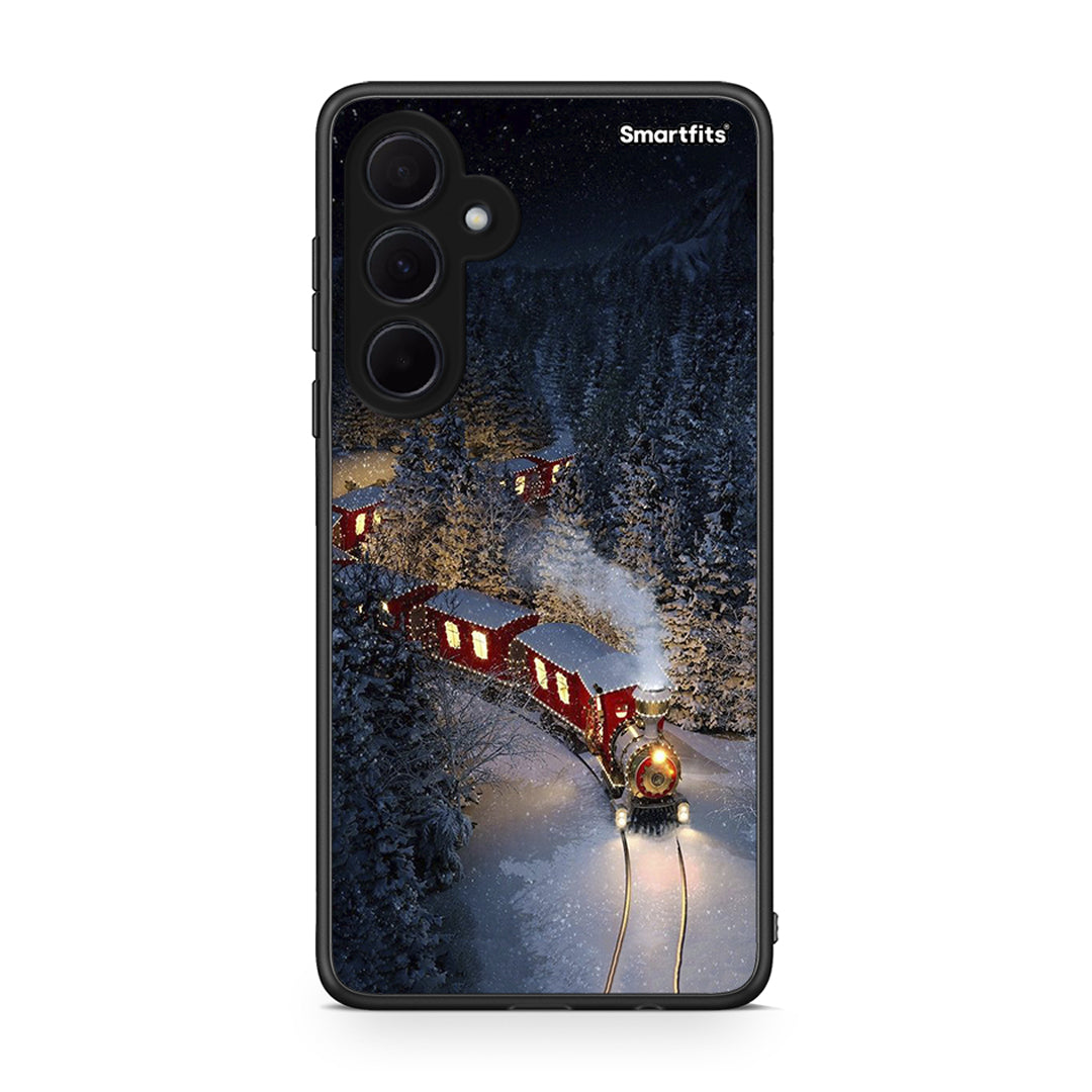 Samsung Galaxy A35 Xmas Train θήκη από τη Smartfits με σχέδιο στο πίσω μέρος και μαύρο περίβλημα | Smartphone case with colorful back and black bezels by Smartfits