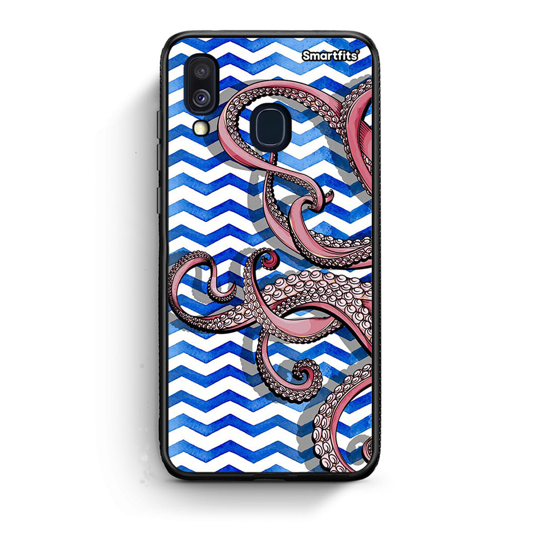 Samsung A40 Chevron Devilfish θήκη από τη Smartfits με σχέδιο στο πίσω μέρος και μαύρο περίβλημα | Smartphone case with colorful back and black bezels by Smartfits