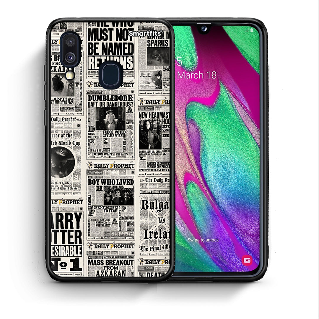 Θήκη Samsung A40 Harry Paper από τη Smartfits με σχέδιο στο πίσω μέρος και μαύρο περίβλημα | Samsung A40 Harry Paper case with colorful back and black bezels