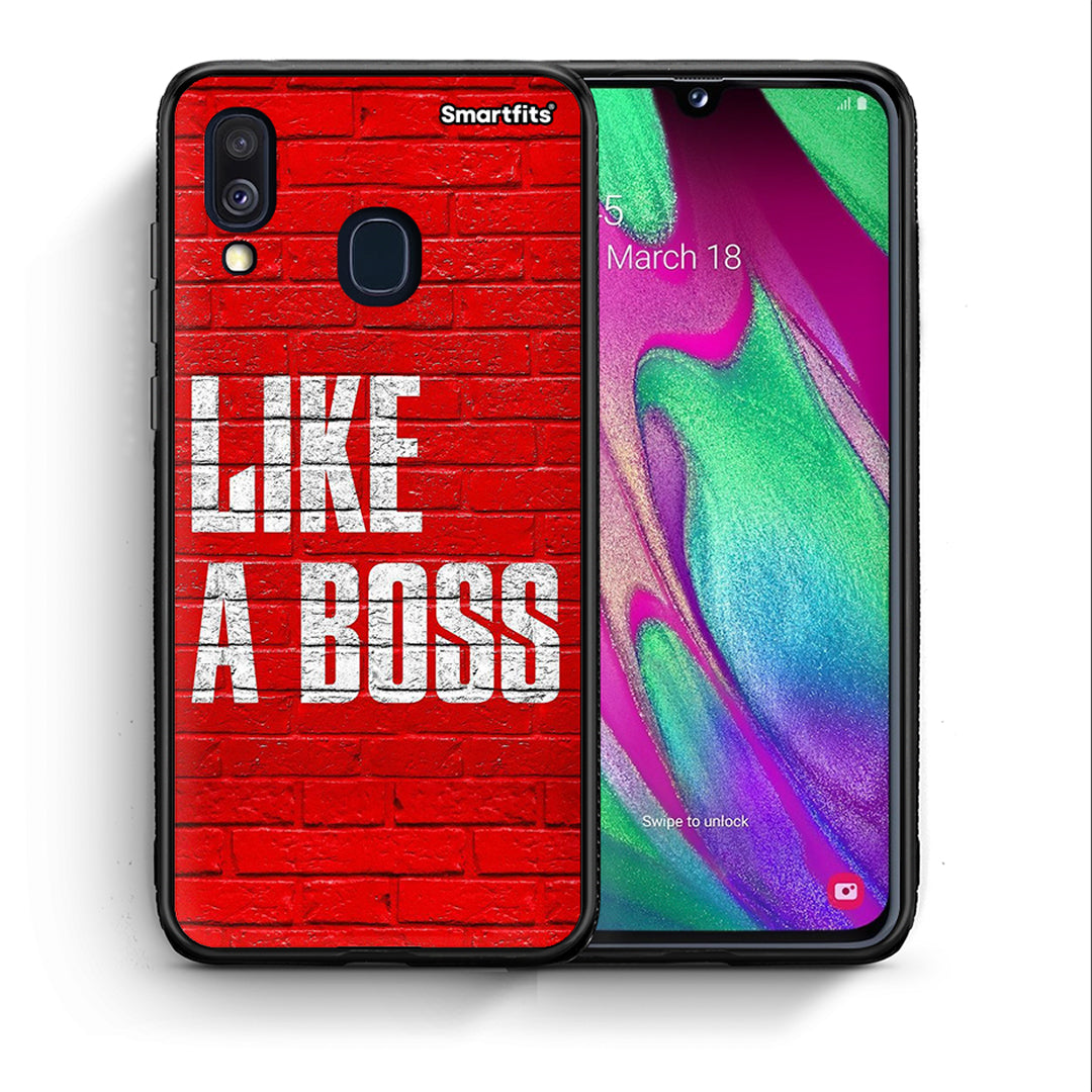 Θήκη Samsung A40 Like A Boss από τη Smartfits με σχέδιο στο πίσω μέρος και μαύρο περίβλημα | Samsung A40 Like A Boss case with colorful back and black bezels