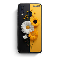 Thumbnail for Samsung A40 Yellow Daisies θήκη από τη Smartfits με σχέδιο στο πίσω μέρος και μαύρο περίβλημα | Smartphone case with colorful back and black bezels by Smartfits