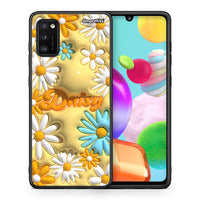 Thumbnail for Θήκη Samsung A41 Bubble Daisies από τη Smartfits με σχέδιο στο πίσω μέρος και μαύρο περίβλημα | Samsung A41 Bubble Daisies case with colorful back and black bezels