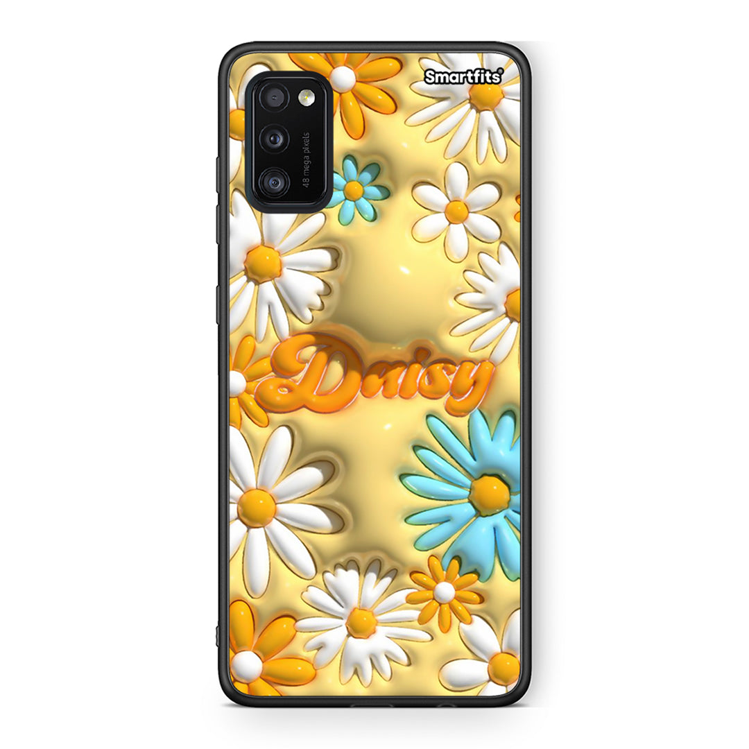 Samsung A41 Bubble Daisies θήκη από τη Smartfits με σχέδιο στο πίσω μέρος και μαύρο περίβλημα | Smartphone case with colorful back and black bezels by Smartfits