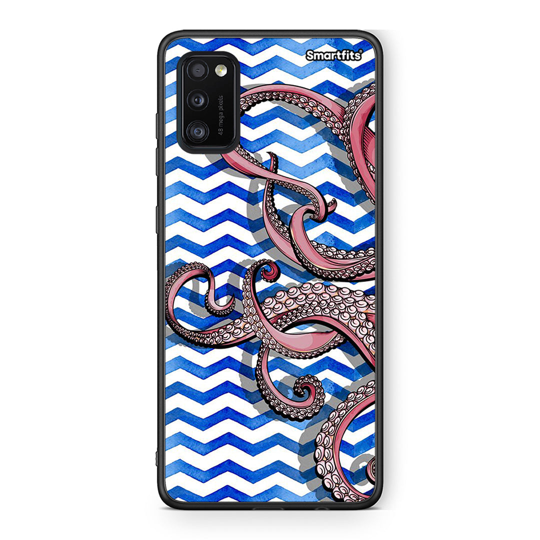 Samsung A41 Chevron Devilfish θήκη από τη Smartfits με σχέδιο στο πίσω μέρος και μαύρο περίβλημα | Smartphone case with colorful back and black bezels by Smartfits