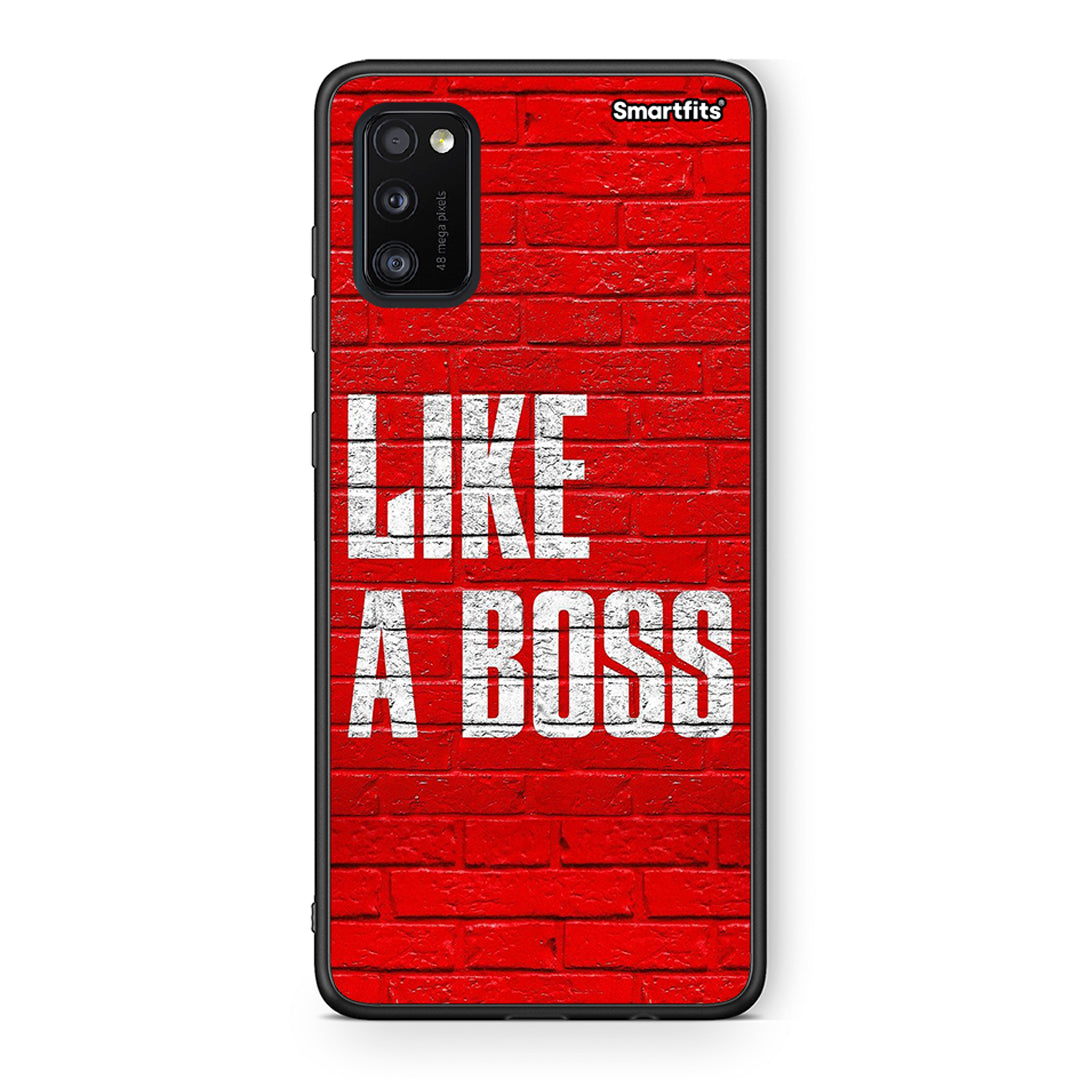 Samsung A41 Like A Boss θήκη από τη Smartfits με σχέδιο στο πίσω μέρος και μαύρο περίβλημα | Smartphone case with colorful back and black bezels by Smartfits