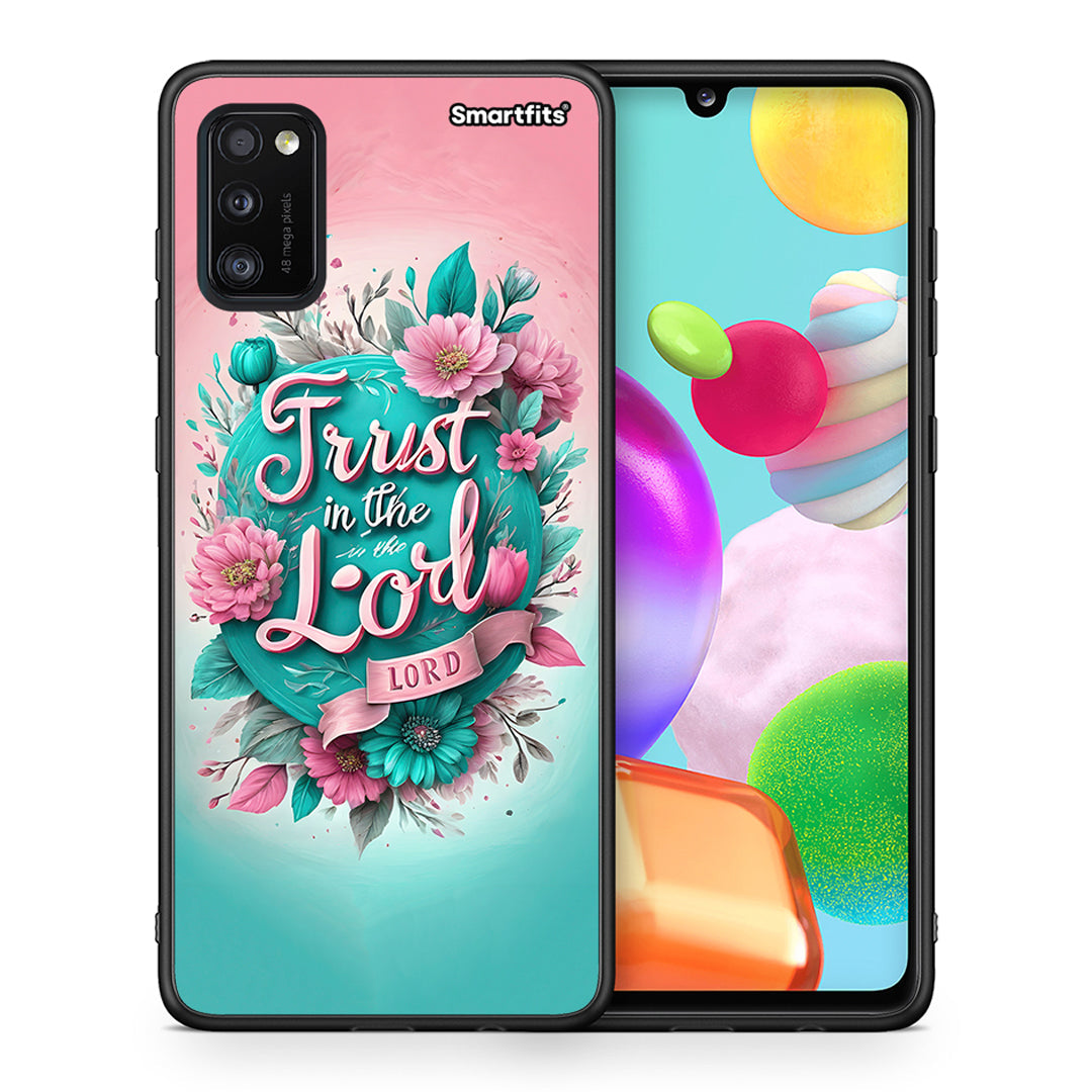 Θήκη Samsung A41 Lord Trust από τη Smartfits με σχέδιο στο πίσω μέρος και μαύρο περίβλημα | Samsung A41 Lord Trust case with colorful back and black bezels