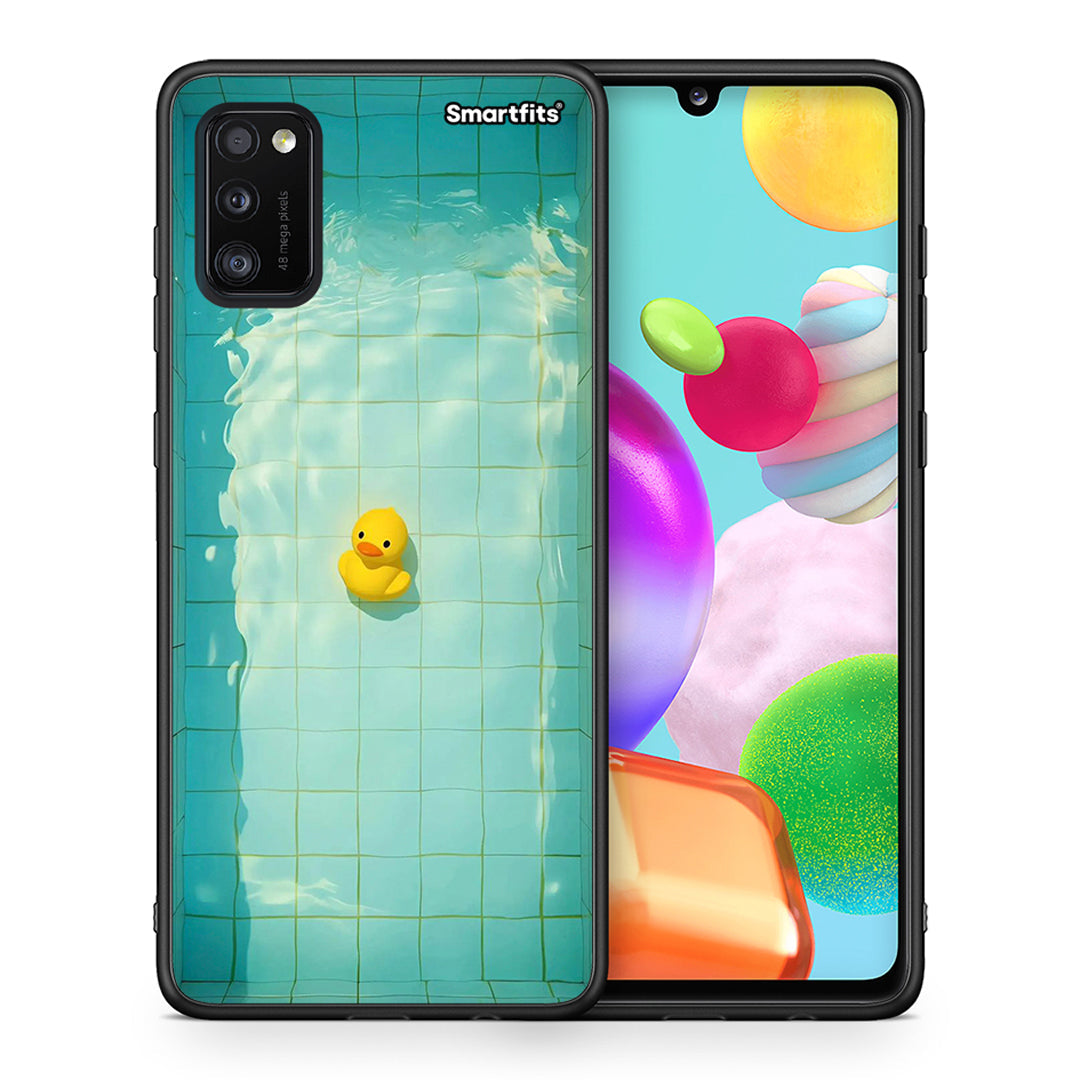 Θήκη Samsung A41 Yellow Duck από τη Smartfits με σχέδιο στο πίσω μέρος και μαύρο περίβλημα | Samsung A41 Yellow Duck case with colorful back and black bezels