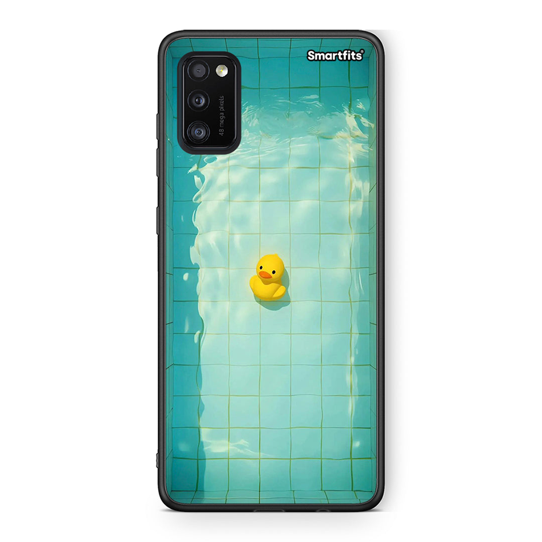 Samsung A41 Yellow Duck θήκη από τη Smartfits με σχέδιο στο πίσω μέρος και μαύρο περίβλημα | Smartphone case with colorful back and black bezels by Smartfits