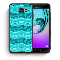 Thumbnail for Θήκη Samsung A5 2017 Swimming Dolphins από τη Smartfits με σχέδιο στο πίσω μέρος και μαύρο περίβλημα | Samsung A5 2017 Swimming Dolphins case with colorful back and black bezels