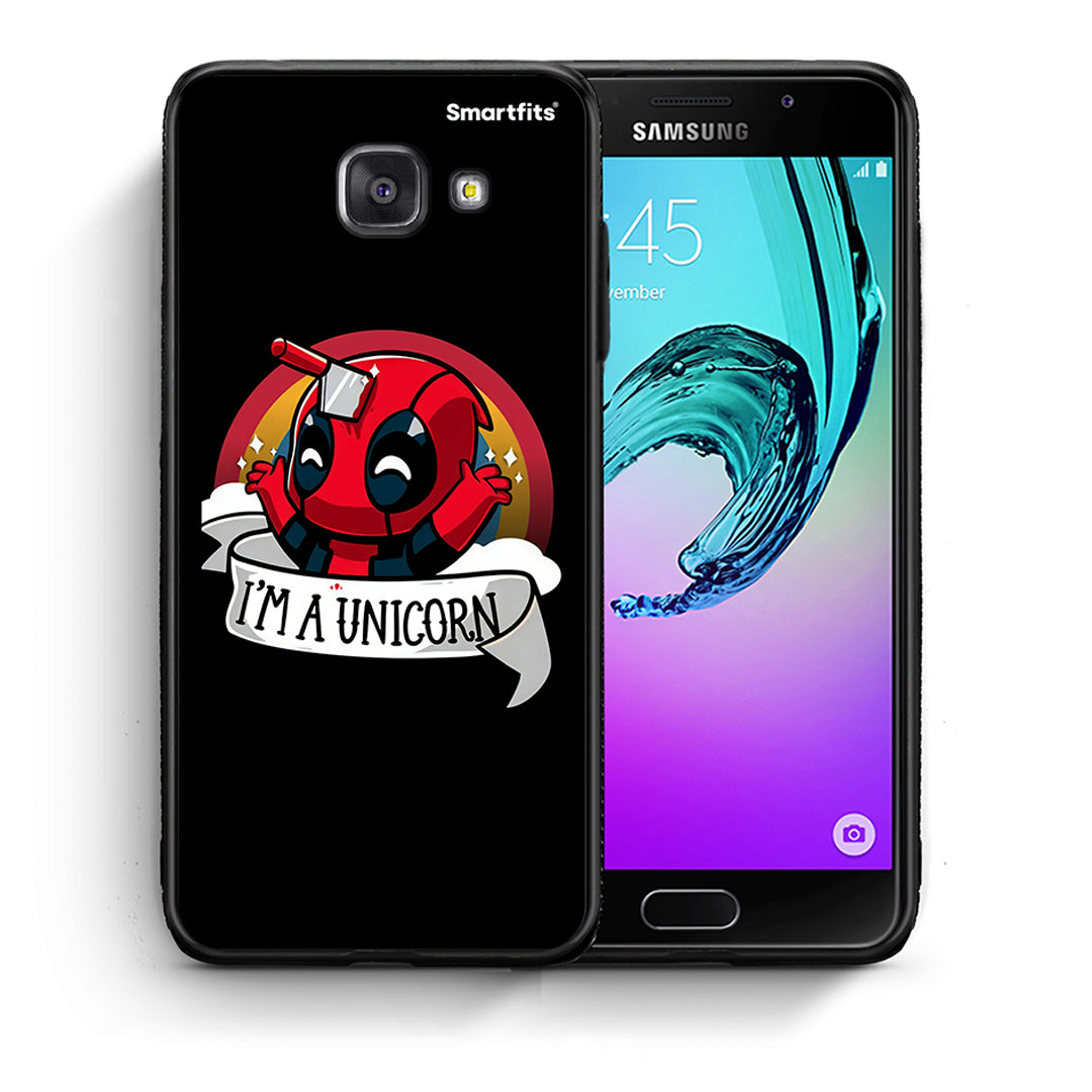 Θήκη Samsung A5 2017 Unicorn Deadpool από τη Smartfits με σχέδιο στο πίσω μέρος και μαύρο περίβλημα | Samsung A5 2017 Unicorn Deadpool case with colorful back and black bezels