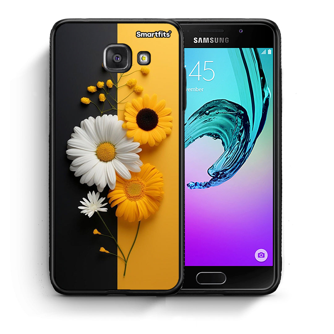 Θήκη Samsung A5 2017 Yellow Daisies από τη Smartfits με σχέδιο στο πίσω μέρος και μαύρο περίβλημα | Samsung A5 2017 Yellow Daisies case with colorful back and black bezels