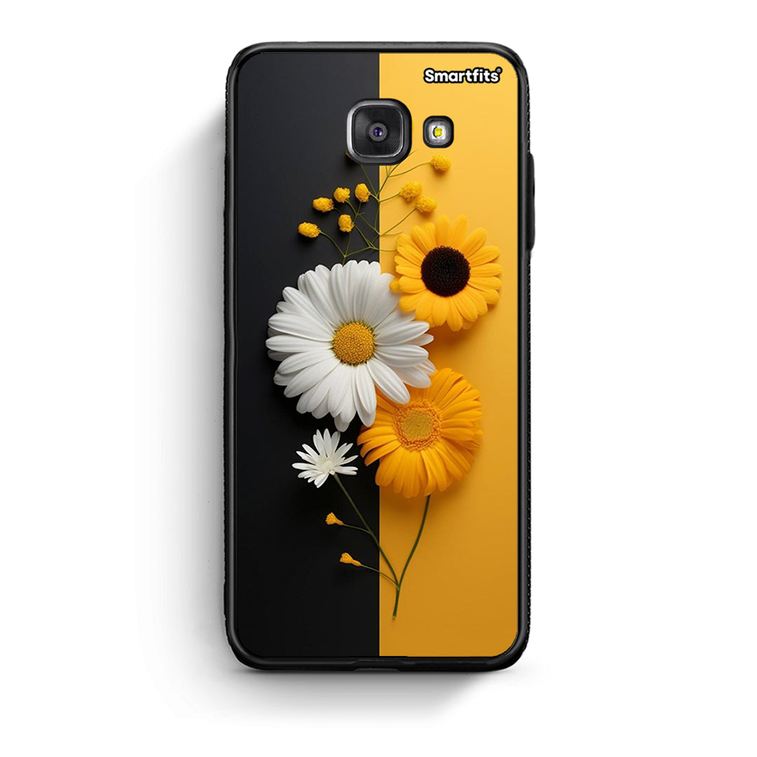 Samsung A5 2017 Yellow Daisies θήκη από τη Smartfits με σχέδιο στο πίσω μέρος και μαύρο περίβλημα | Smartphone case with colorful back and black bezels by Smartfits